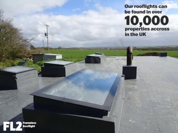 Sunview Frameless Rooflight on a Green Roof